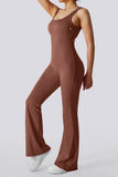 V-Back Butt Lift Flared Leg Jumpsuit