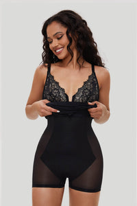 Lace Deep-V Maxi Dress With Built-in Shapewear