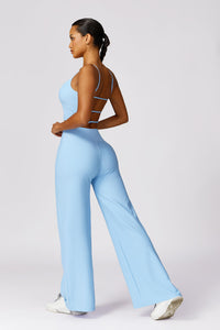 Spaghetti Strap Backless Flared Leg Set