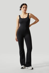 V-Back Butt Lift Flared Leg Jumpsuit