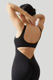 V-Back Butt Lift Flared Leg Jumpsuit