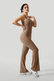 V-Back Butt Lift Flared Leg Jumpsuit