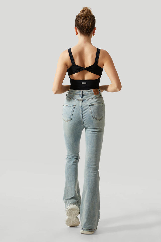 Straps Back Twist Bodysuit