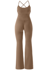 Backcross Seamed Flared Leg Jumpsuit