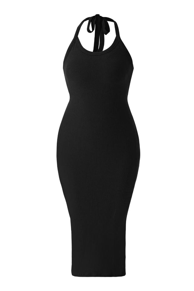 Backless Draped Neck Straps Dress With Built-in Shapewear