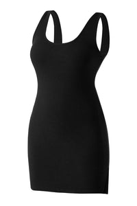 Round Neck Basic Midi Dress With Built-in Shapewear