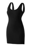 Round Neck Basic Midi Dress With Built-in Shapewear