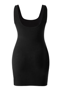 Round Neck Basic Midi Dress With Built-in Shapewear