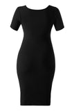 Short Sleeve Midi Dress With Built-In Shapewear