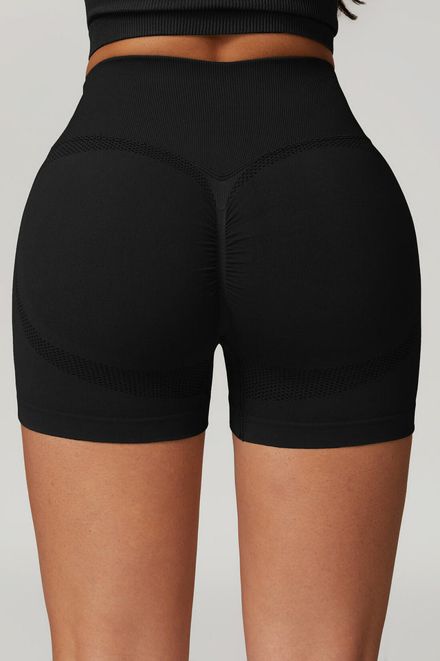 Nahtlose Shorts mit V-Taille