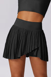 Polo Neck Top 2Pcs Tennis Skirt Set