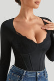 Lace Push Up Bodysuit With Built-in Shapewear