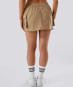 Flap Pocket Cargo Short Skirt