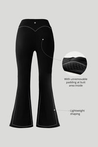 Formende Leggings mit Po-Polsterung, ausgestelltem Bein und Naht