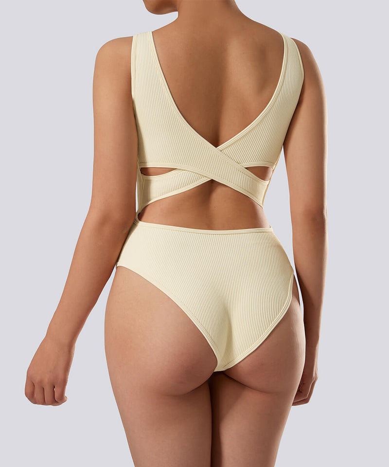 Openback Crossing Seamless Bodysuit