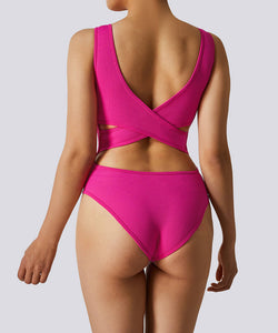 Openback Crossing Seamless Bodysuit