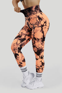 Nahtlose Leggings mit hoher Taille und Po-Lift im Batik-Stil