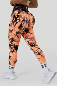 Nahtlose Leggings mit hoher Taille und Po-Lift im Batik-Stil